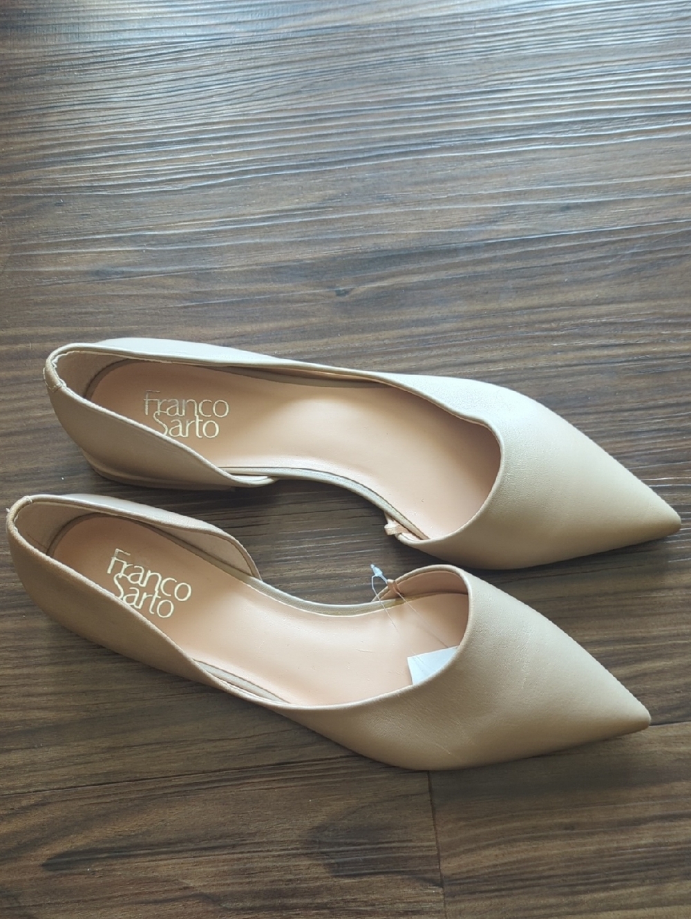 Franco Sarto Nude Pointed-Toe D'Orsay Flats